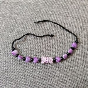 Purple Abstract Tie Bracelet